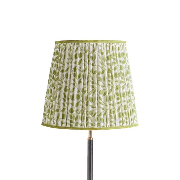 35cm tall tapered shade in thyme Rosehip linen by Morris & Co.