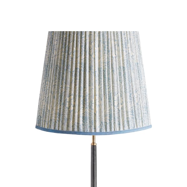 40cm tall tapered shade in china blue Marigold linen by Morris & Co.