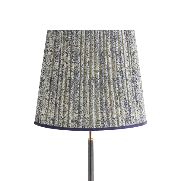 40cm tall tapered shade in indigo Marigold linen by Morris & Co.