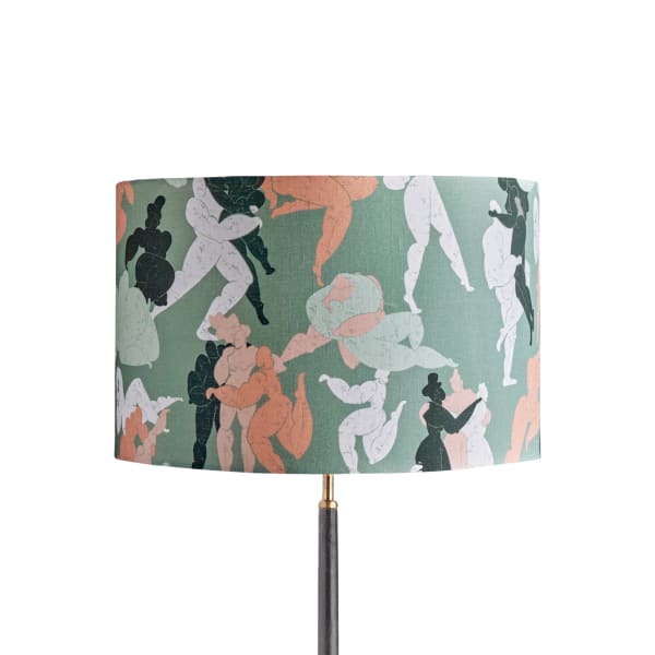 45cm drum shade in sage 'The Dance' by Tamar Kalif