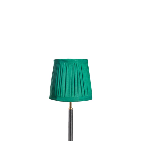 20cm tall tapered gathered lampshade in jade taj silk