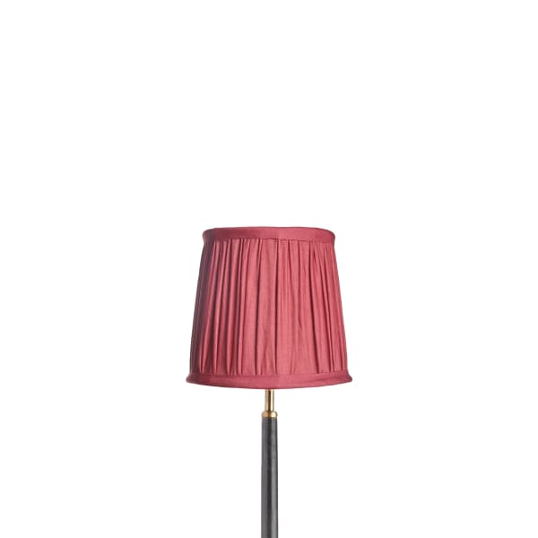 20cm tall tapered gathered lampshade in raspberry taj silk