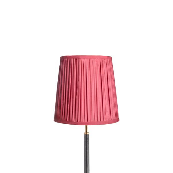 25cm tall tapered gathered lampshade in raspberry taj silk