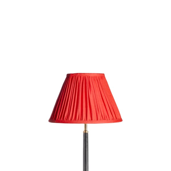 30cm empire gathered lampshade in flame stonewashed linen