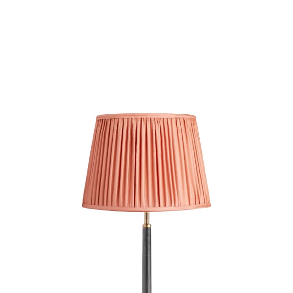 30cm straight empire gathered lampshade in coral silk