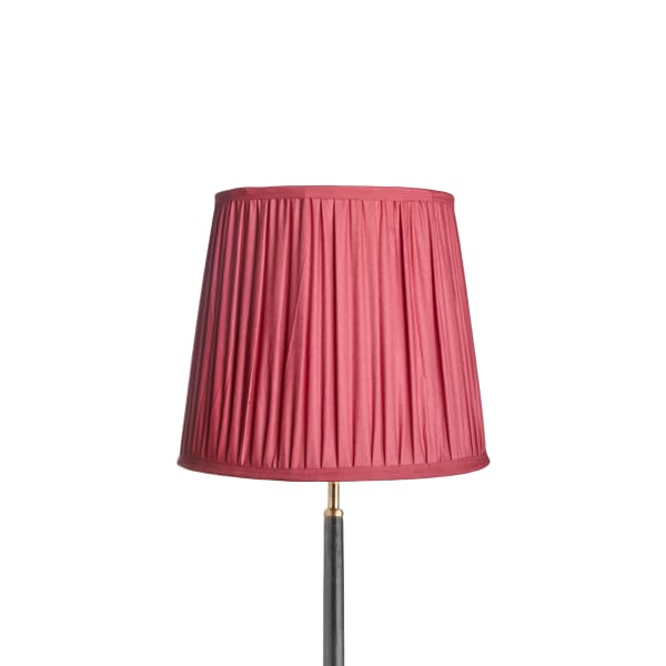 30cm tall tapered gathered lampshade in raspberry taj silk