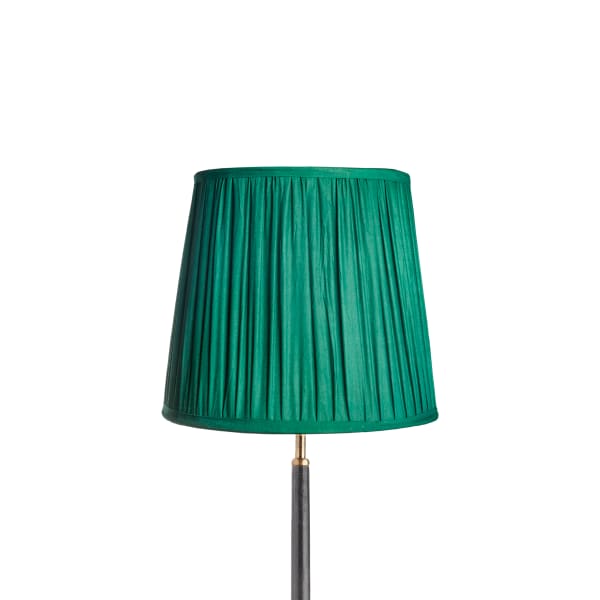 30cm tall tapered gathered lampshade in jade taj silk