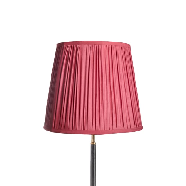 35cm tall tapered gathered lampshade in raspberry taj silk