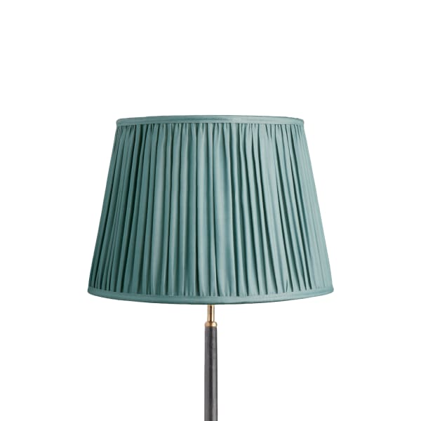 40cm straight empire gathered lampshade in blue silk