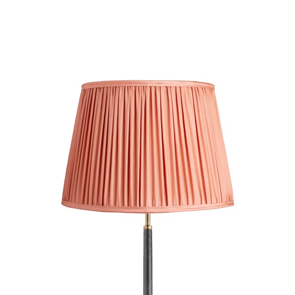 40cm straight empire gathered lampshade in coral silk