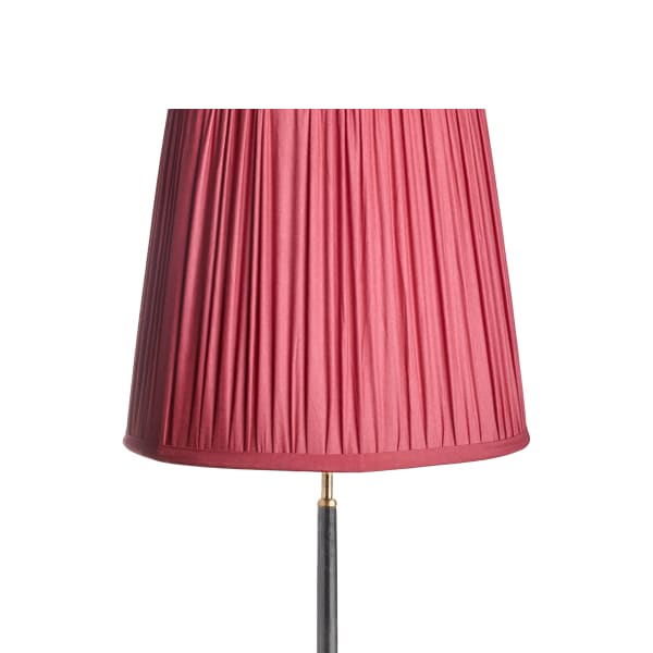 40cm tall tapered gathered lampshade in raspberry taj silk