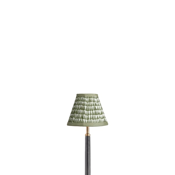 16cm empire lampshade in savannah block printed cotton in green