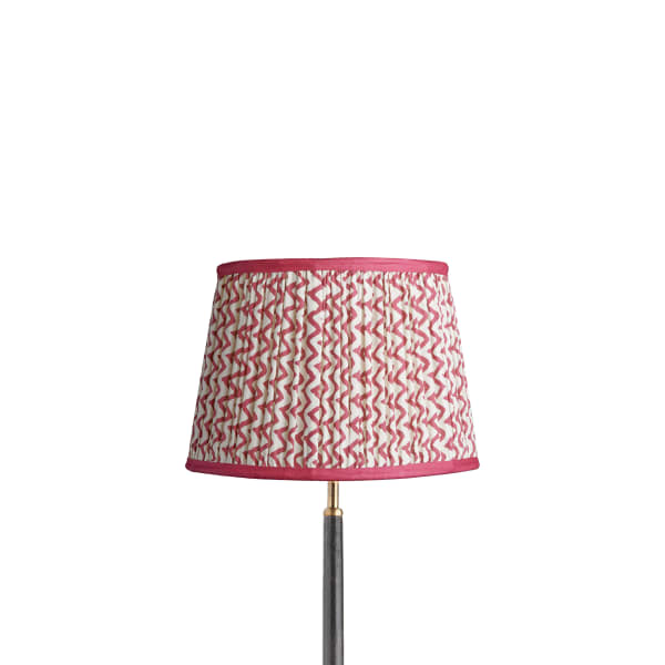 30cm straight empire lampshade in crimson chevrons with crimson tape