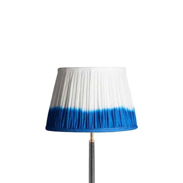 35cm straight empire shade in blue shibori linen