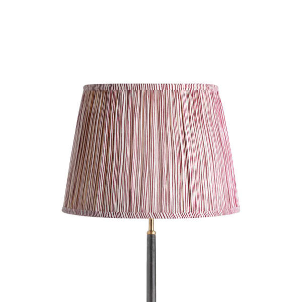 40cm straight empire shade in ruby candy stripe block printed cotton