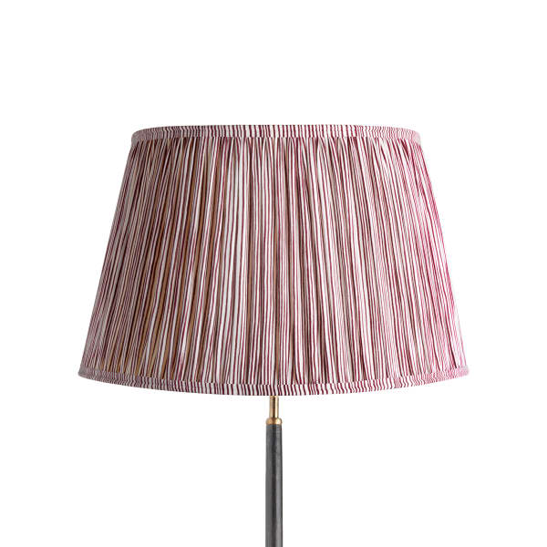 50cm straight empire shade in ruby candy stripe block printed cotton