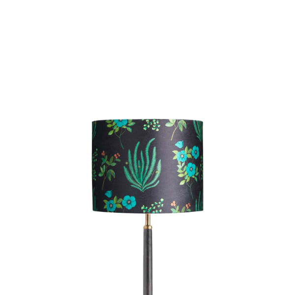 25cm drum shade in Liberty's 'Botanical Flora' in black