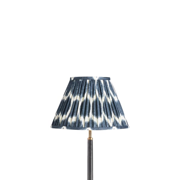 30cm empire printed linen ikat shade in navy Yoda