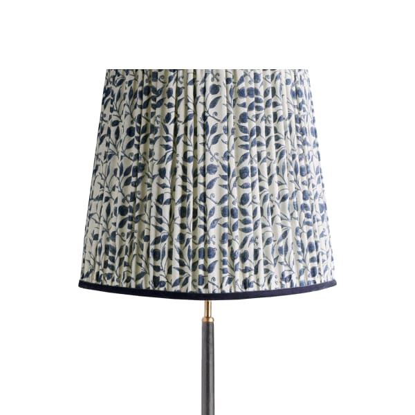 40cm tall tapered shade in indigo Rosehip linen by Morris & Co.