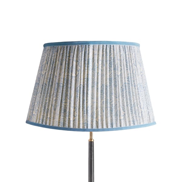 50cm straight empire shade in china blue Marigold linen by Morris & Co.