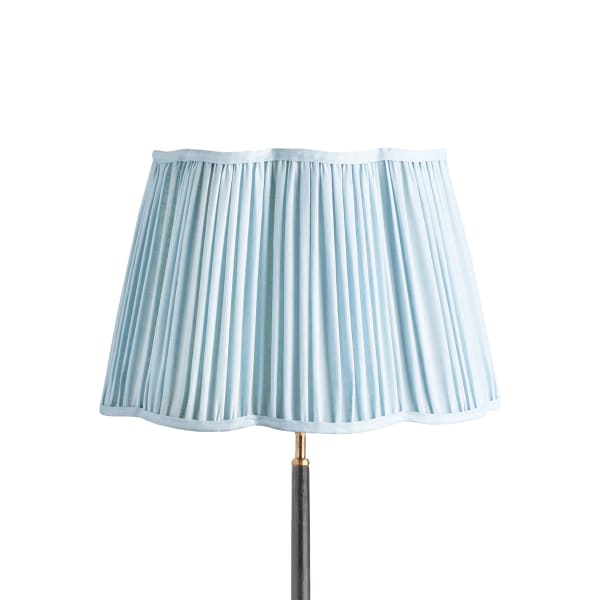 45cm scalloped Straight empire shade in blue sky linen