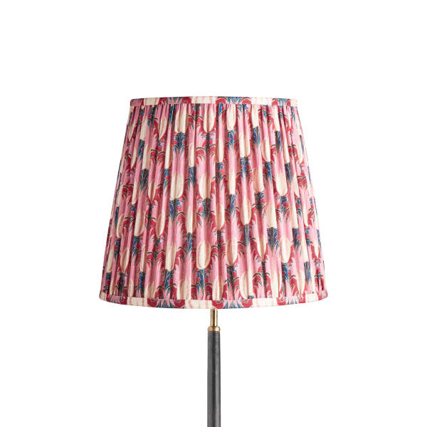 35cm tall tapered shade in amaranth and blush Tulip & Bird from Sanderson's 'Archive'