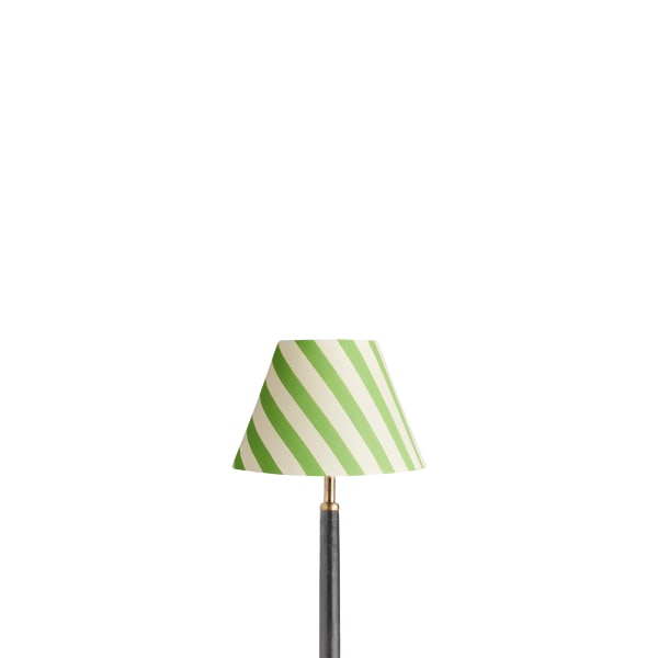 20cm empire shade in classic green stripes hand painted card