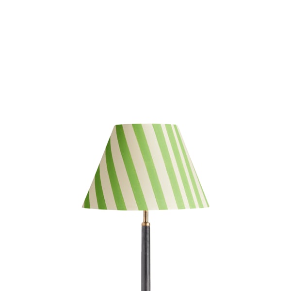 30cm empire shade in classic green stripes hand painted card