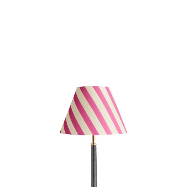25cm empire shade in hot pink stripes hand painted card