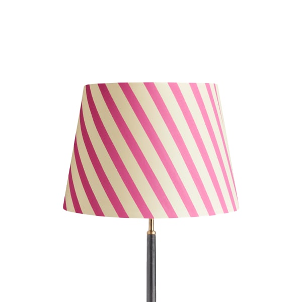 40cm straight empire shade in hot pink stripes hand painted card