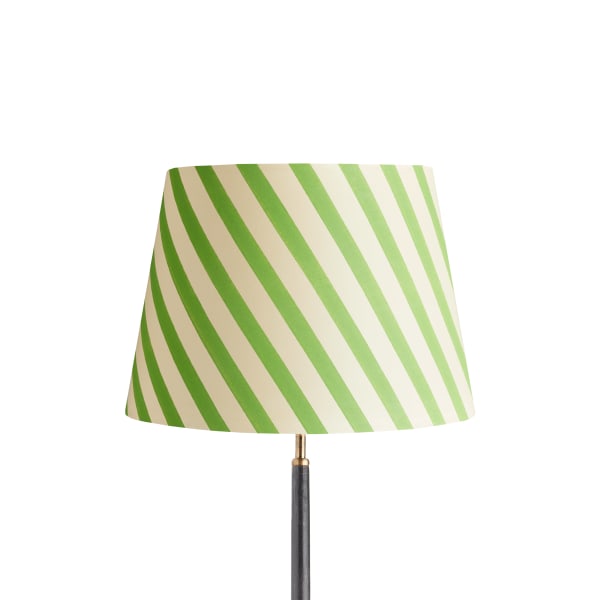 40cm straight empire shade in classic green stripes hand painted card