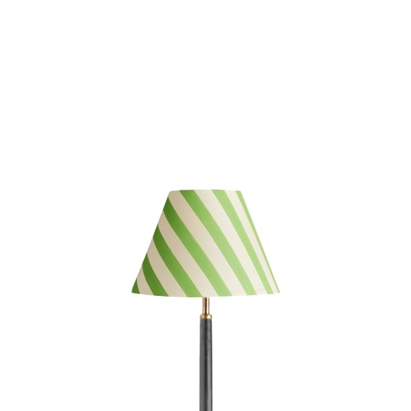 25cm empire shade in classic green stripes hand painted card