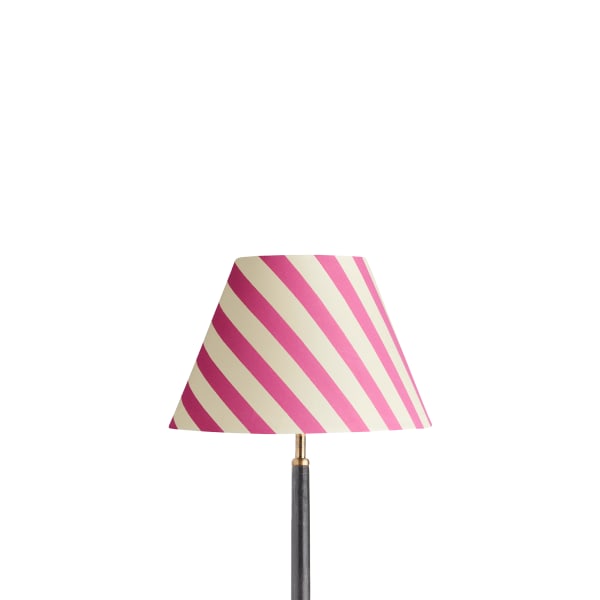 30cm empire shade in hot pink stripes hand painted card