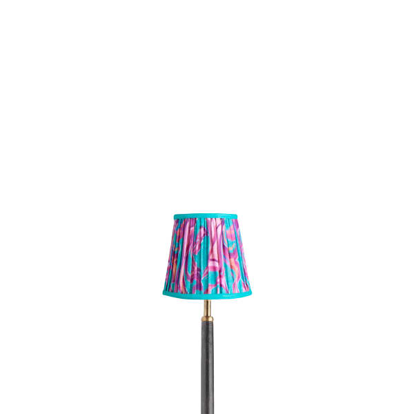 14cm tall tapered shade in turquoise Disco Zebra by Matthew Williamson