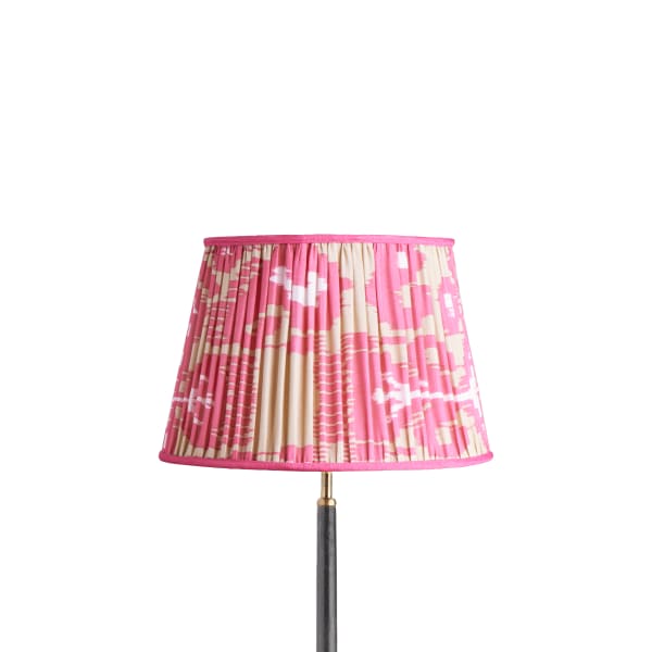 35cm straight empire silk ikat shade in pink and ecru Koyari