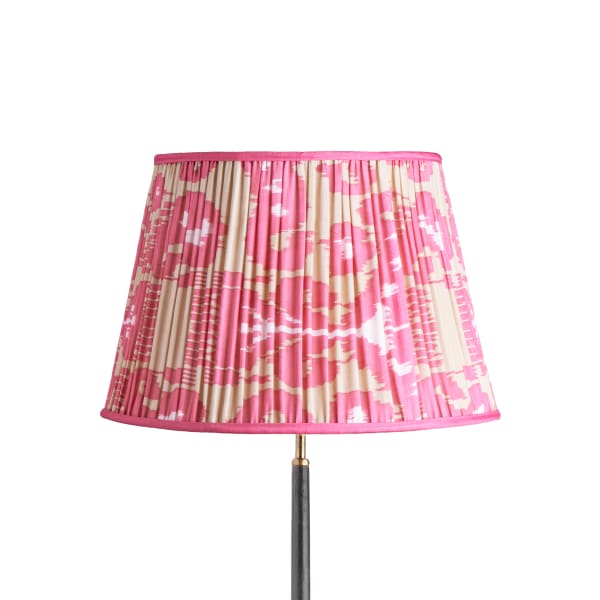 45cm straight empire silk ikat shade in pink and ecru Koyari