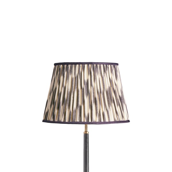 35cm straight empire silk ikat shade in black and cream Atlas