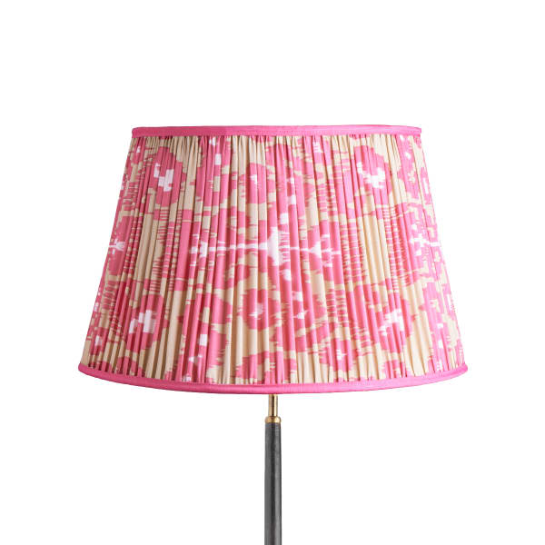 50cm straight empire silk ikat shade in pink and ecru Koyari