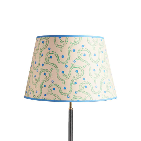 45cm straight empire shade in blue green hand blocked 'Wiggly Stars' by Ellen Merchant