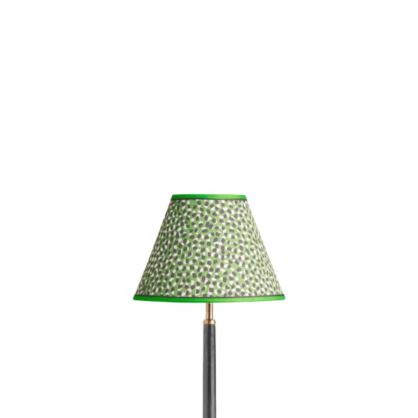 25cm empire shade in emerald, black and white Polka Dot paper by GP & J Baker