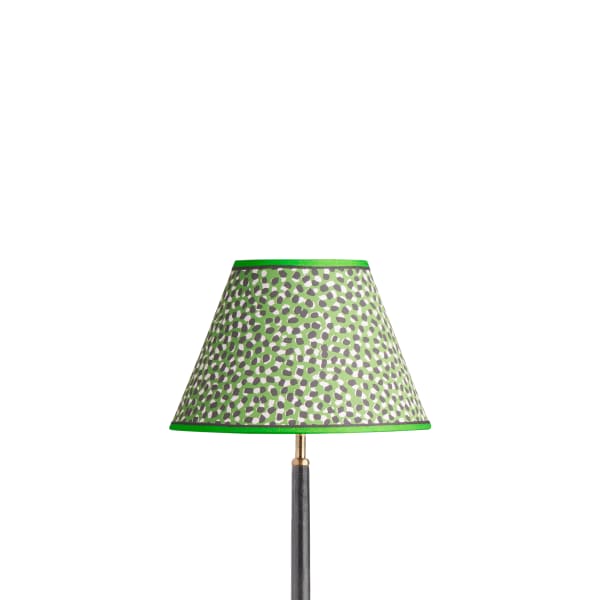 30cm empire shade in emerald, black and white Polka Dot paper by GP & J Baker