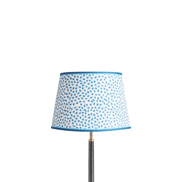 30cm straight empire shade in blue and indigo Polka Dot paper by GP & J Baker