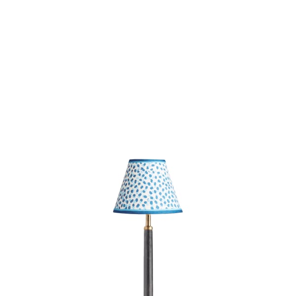 16cm empire shade in blue and indigo Polka Dot paper by GP & J Baker