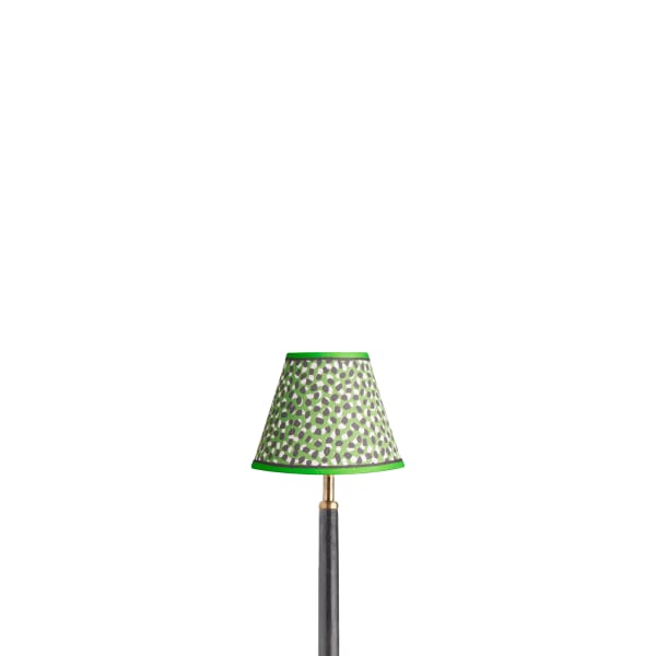 16cm empire shade in emerald, black and white Polka Dot paper by GP & J Baker