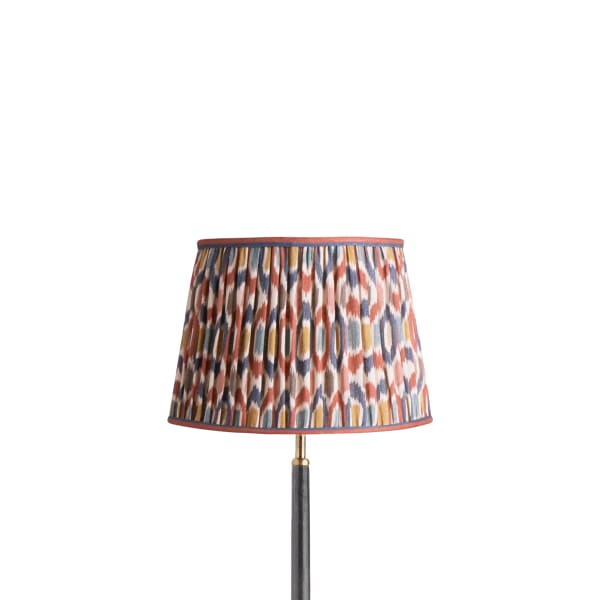 30cm straight empire shade in blue and red Small Ikat Spot linen by GP & J Baker