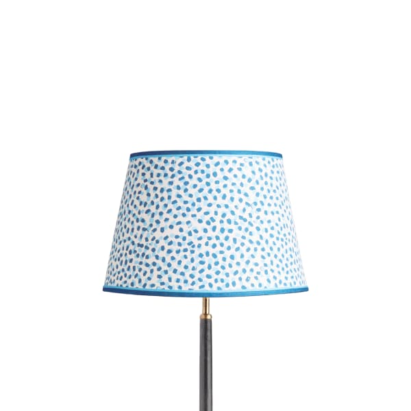 35cm straight empire shade in blue and indigo Polka Dot paper by GP & J Baker