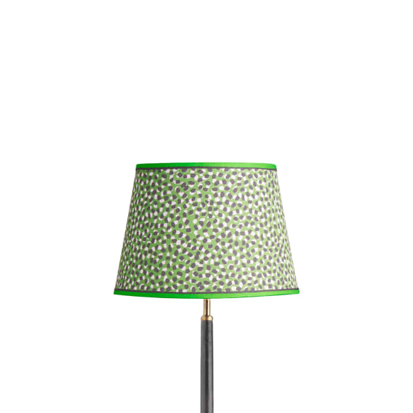 30cm straight empire shade in emerald, black and white Polka Dot paper by GP & J Baker