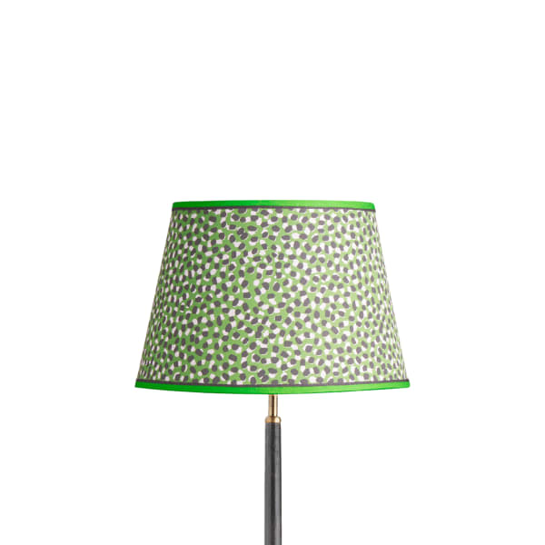 35cm straight empire shade in emerald,black and white Polka Dot paper by GP & J Baker