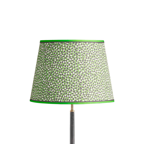 40cm straight empire shade in emerald, black and white Polka Dot paper by GP & J Baker