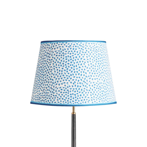 40cm straight empire shade in blue and indigo Polka Dot paper by GP & J Baker